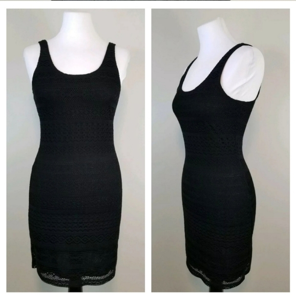 Garage S Black Crochet Overlay Bodycon Mini Dress - Picture 3 of 6